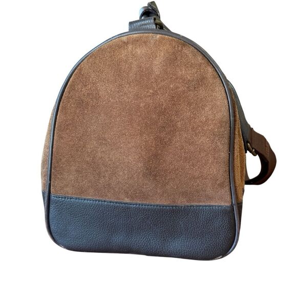 Vintage 2003 Marlboro Suede Leather Grit Gear Weekender Duffel Bag Brown - Picture 2 of 15